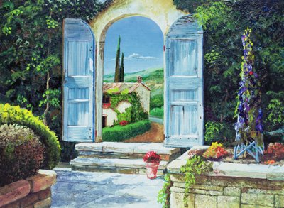 Gesloten Deur, Volterra, Italië, 1999 door Trevor Neal